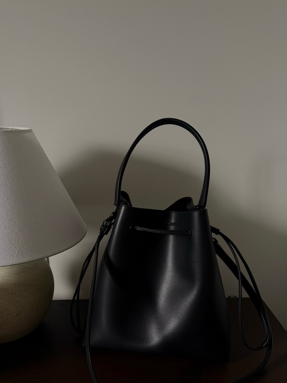 Black Charles & Keith Bellamy Drawstring Hobo Bag/Purse